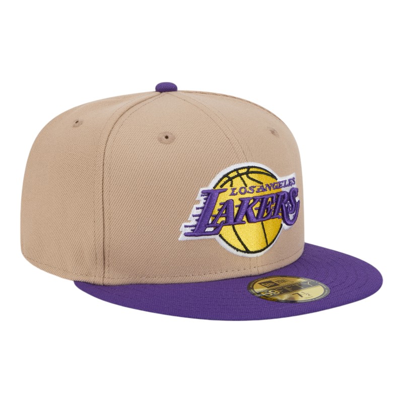 Los Angeles Lakers Camel Brown and Purple New Era 59FIFTY Fitted Hat