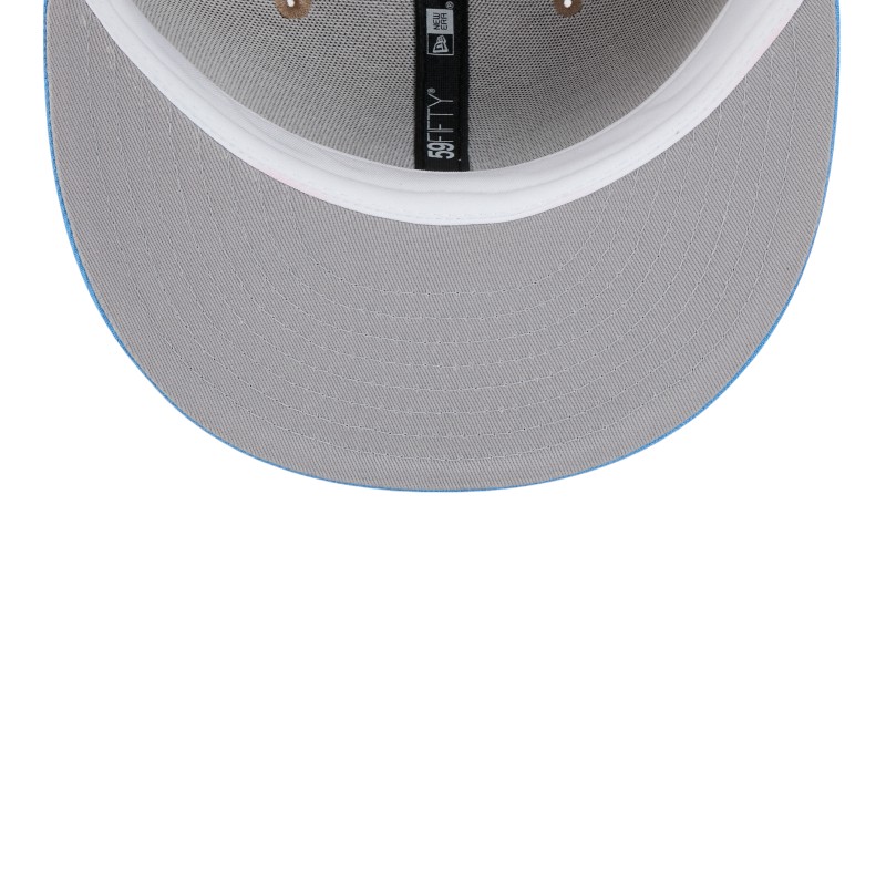 Houston Oilers Camel Brown and Light Blue New Era 59FIFTY Fitted Hat