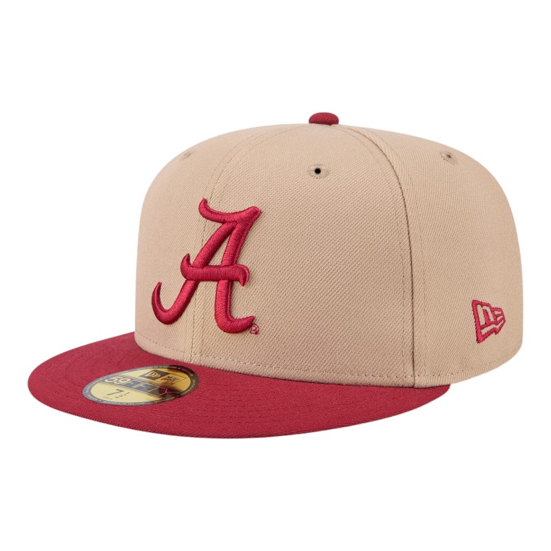 Alabama Crimson Tide Camel Brown and Red New Era 59FIFTY Fitted Hat
