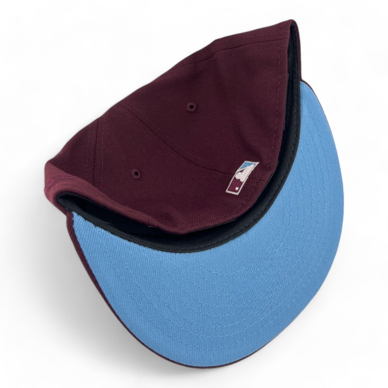 Los Angeles Dodgers Maroon "Icy Pack" 40th Anniversary Patch Icy Blue UV New Era 59FIFTY Fitted Hat