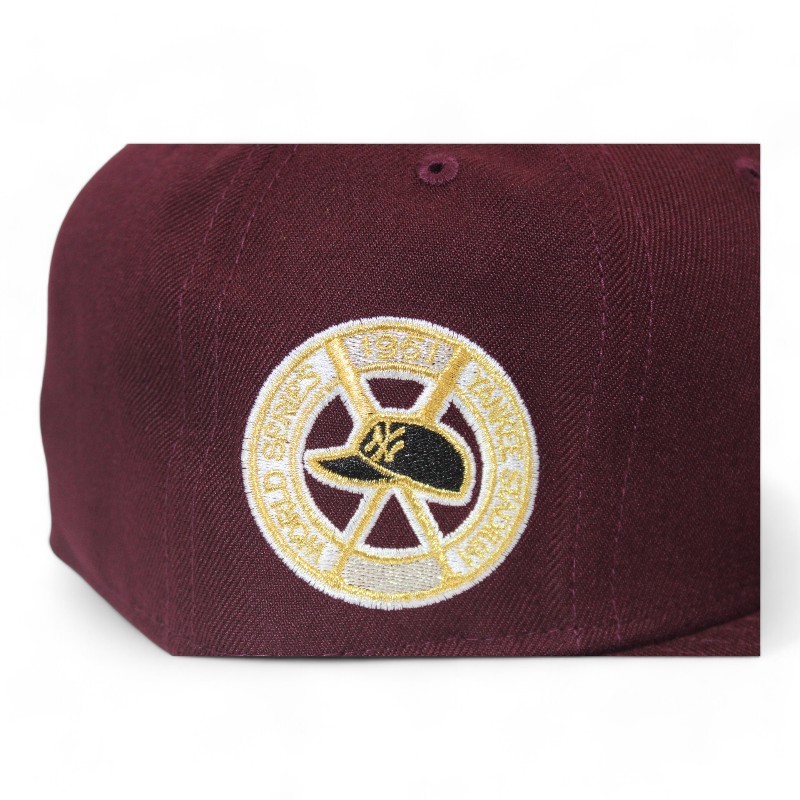 New York Yankees Maroon "DPM FittedHat Pack" 1961 World Series Patch Gray UV Era 59Fifty Fitted Hat