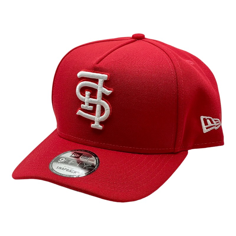 St. Louis Cardinals Red and White Upside Down Logo New Era A-Frame 9FORTY Snapback Hat