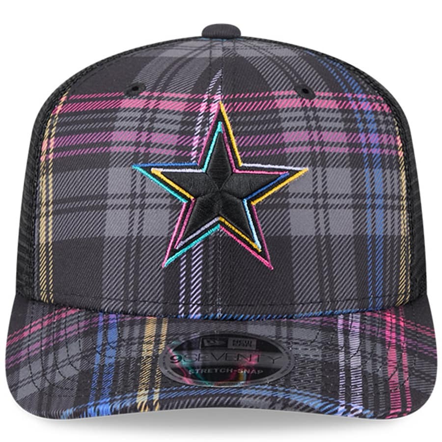 Dallas Cowboys 2024 NFL Crucial Catch Plaid New Era 9SEVENTY Trucker Snapback Hat