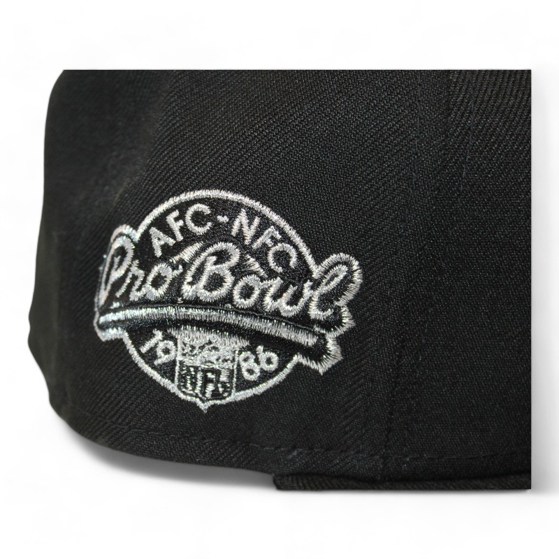 Las Vegas Raiders Black "DPM NFL Pack" 1986 Pro Bowl Patch Gray UV New Era 59Fifty Fitted Hat