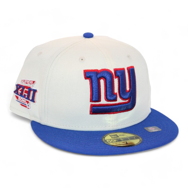 New York Giants Cream and Blue "DPM NFL Pack" Super Bowl XLII Patch Gray UV Era 59Fifty Fitted Hat