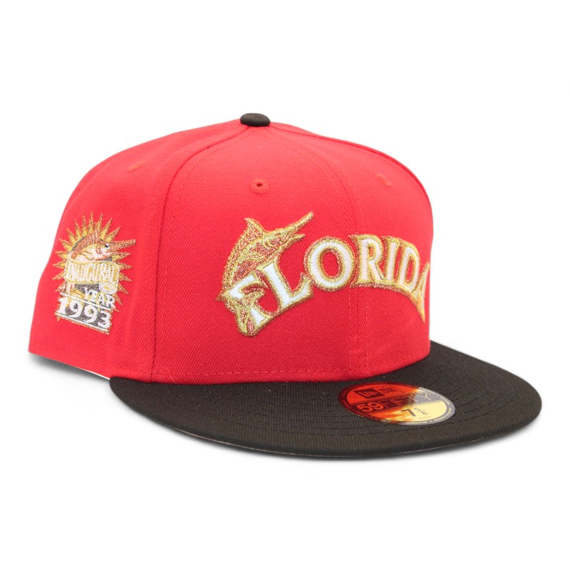 Florida Marlins Red and Black 1993 Inaugural Season Patch  Vintage 1993 Sports Specialties NWT Florida Marlins Snap Back Hat OSFA main image 0