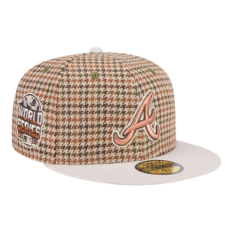 Atlanta Braves Brown Houndstooth New Era 59FIFTY Fitted Hat