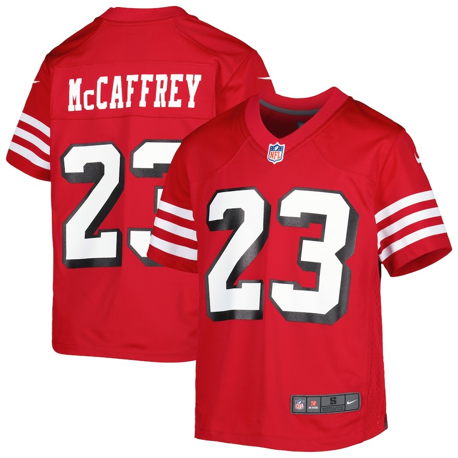 Youth San Francisco 49ers Christian McCaffrey Scarlet Nike Game Jersey