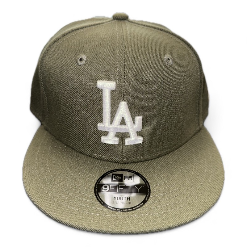 Youth Los Angeles Dodgers Olive Basic New Era 9FIFTY Snapback Hat