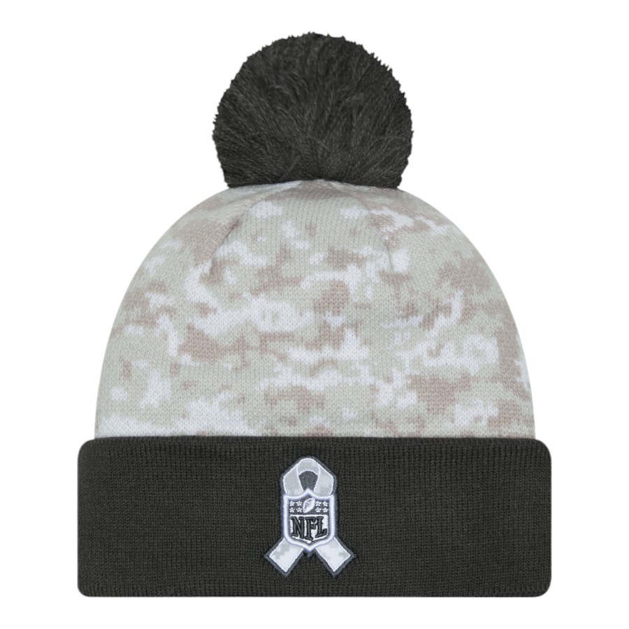 Jacksonville Jaguars 2024 White Digital Camo NFL Salute to Service New Era Knit Beanie Hat