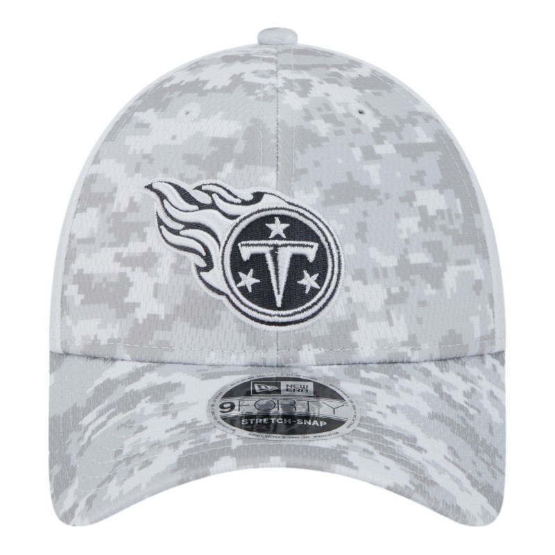 Tennessee Titans White Camo 2024 NFL Salute to Service New Era 9FORTY Stretch Snap Hat