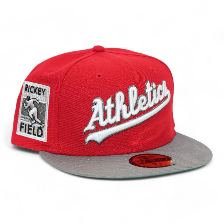 Oakland Athletics Red and Gray "DPM Fam Pack" Rickey Henderson Field Patch Green UV New Era 59Fifty Fitted Hat