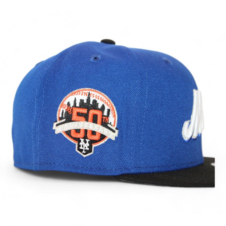 New York Mets Blue and Black "DPM Fam Pack" 50th Anniversary Patch Gray UV Era 59Fifty Fitted Hat