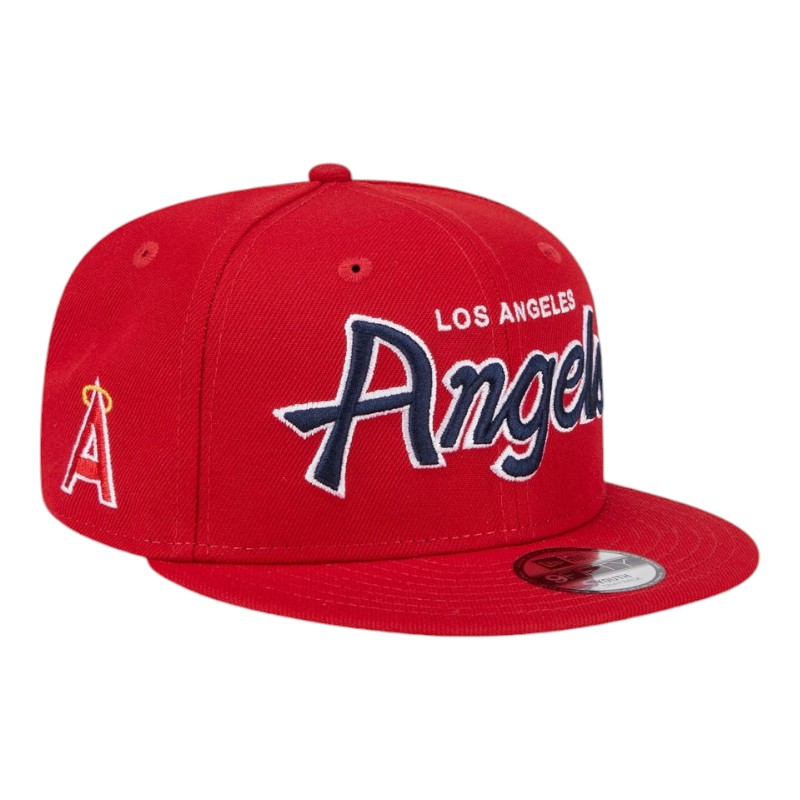 Los Angeles Angels Red Script Wordmark Logo Patch New Era 9FIFTY Snapback Hat