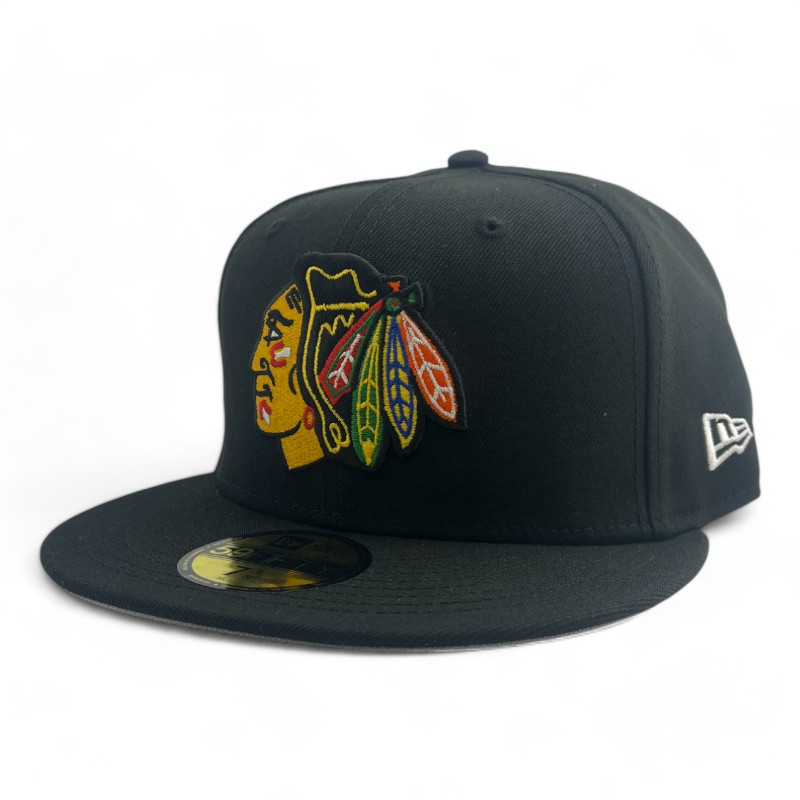 Chicago Blackhawks Black Basic NHL New Era 59FIFTY Fitted Hat