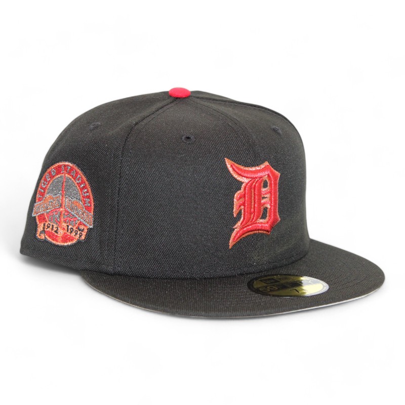 Detroit Tigers Black "Brim Gallery Pack" Tiger Stadium Patch Gray UV New Era 59Fifty Fitted Hat