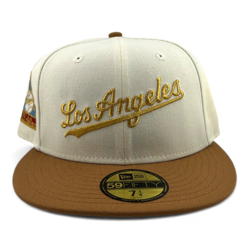 Los Angeles Dodgers Chrome and Toasted Peanut 1st WS Patch Gray UV New Era 59FIFTY Fitted Hat