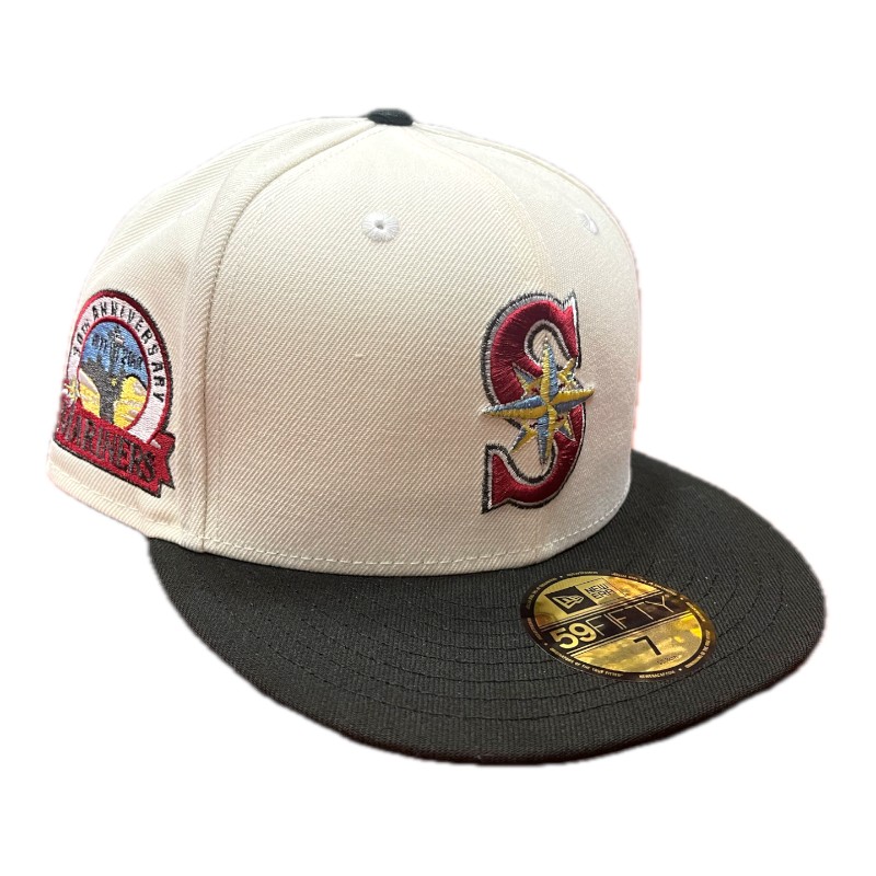 Seattle Mariners Chrome and Black "Miguel" 30th Anniversary Patch Gray UV New Era 59FIFTY Fitted Hat