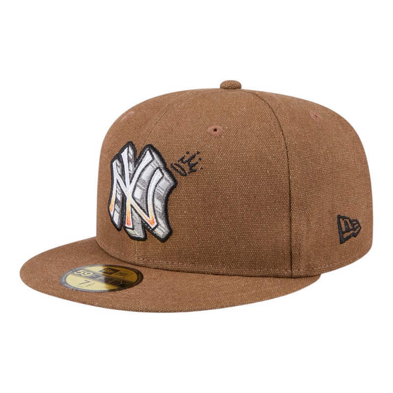 new era × briwn Yankees stripe cap 7 3/8 New York Yankees Fitted Cap 7 5/8 Autumn Storm Lids Era NY