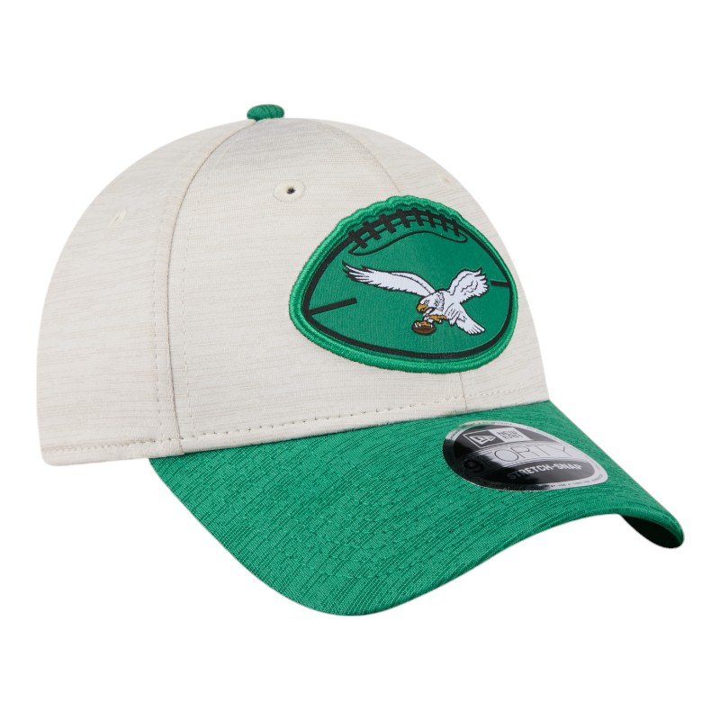 Philadelphia Eagles 2024 Sideline Historic Stone New Era 9FORTY Adjustable Stretch Snap Hat