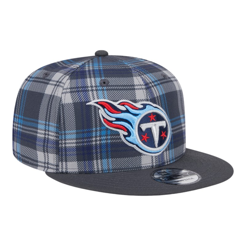 Tennessee Titans Gray 2024 Sideline Statement Plaid New Era 9FIFTY Snapback Hat
