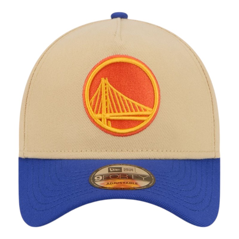 Golden State Warriors Two Tone Golden Gate Patch Blue UV New Era A-Frame 9FORTY Snapback Hat