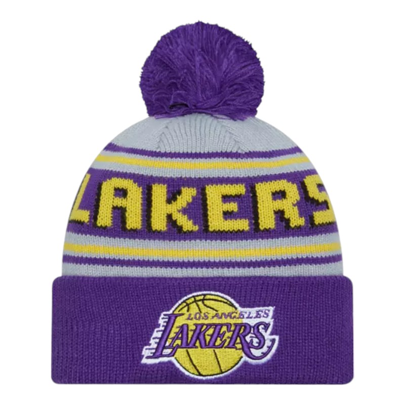 Los Angeles Lakers Purple and Gray Cheer New Era Knit Beanie