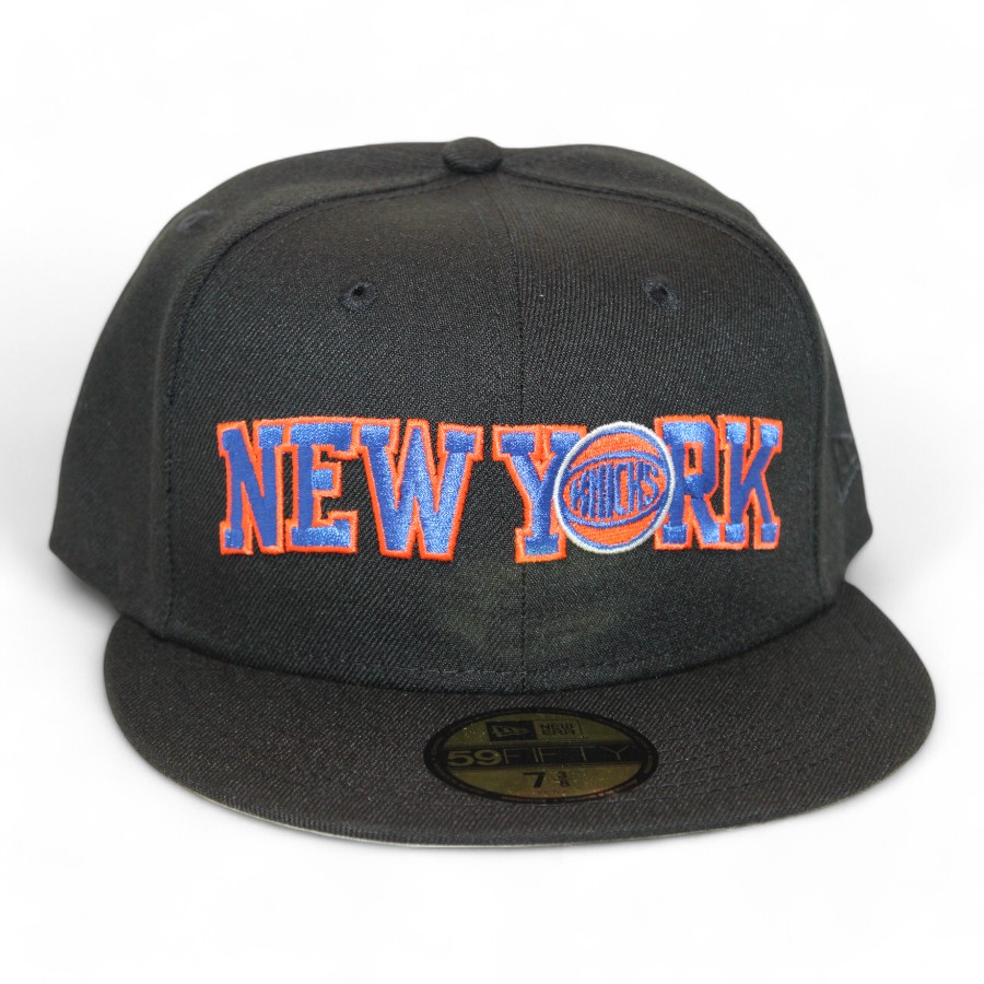 New York Knicks Black Wordmark "DPM NBA Pack" Gray UV Era 59Fifty Fitted Hat