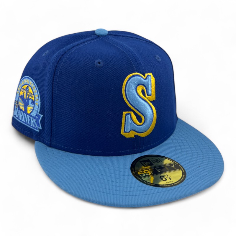 Seattle Mariners Royal and Sky Blue 30th Anniversary Patch Gray UV New Era 59FIFTY Fitted Hat