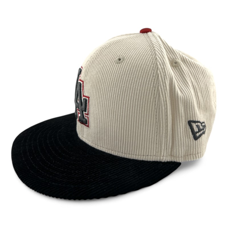 Los Angeles Dodgers Chrome & Black Corduroy Jackie Robinson Patch Red UV New Era 59FIFTY Fitted Hat