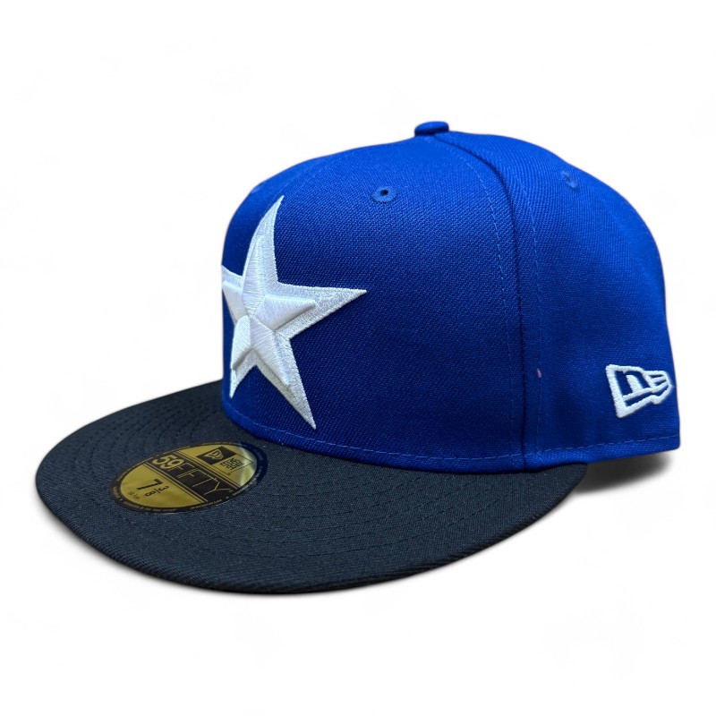 Dallas Cowboys Royal Blue and Black Silver Metallic Star UV New Era 59FIFTY Fitted Hat