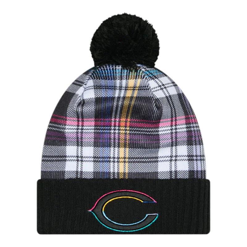 Chicago Bears Black Plaid 2024 NFL Crucial Catch Cuffed Knit Hat