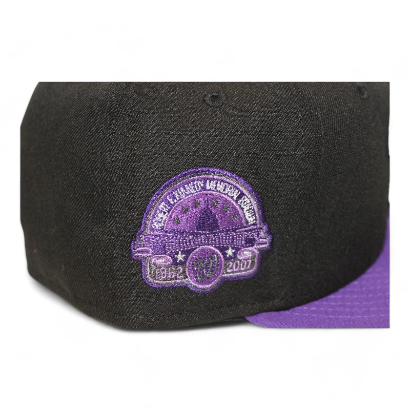 Washington Nationals Black and Purple "DPM Halloween Pack" RFK Memorial Patch Gray UV New Era 59Fifty Fitted Hat