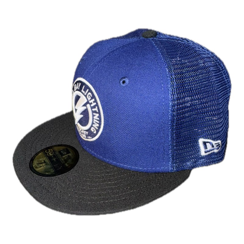 Tampa Bay Lightning Royal Blue and Black Trucker 1999 ASG Patch Gray UV New Era 59FIFTY Fitted Hat