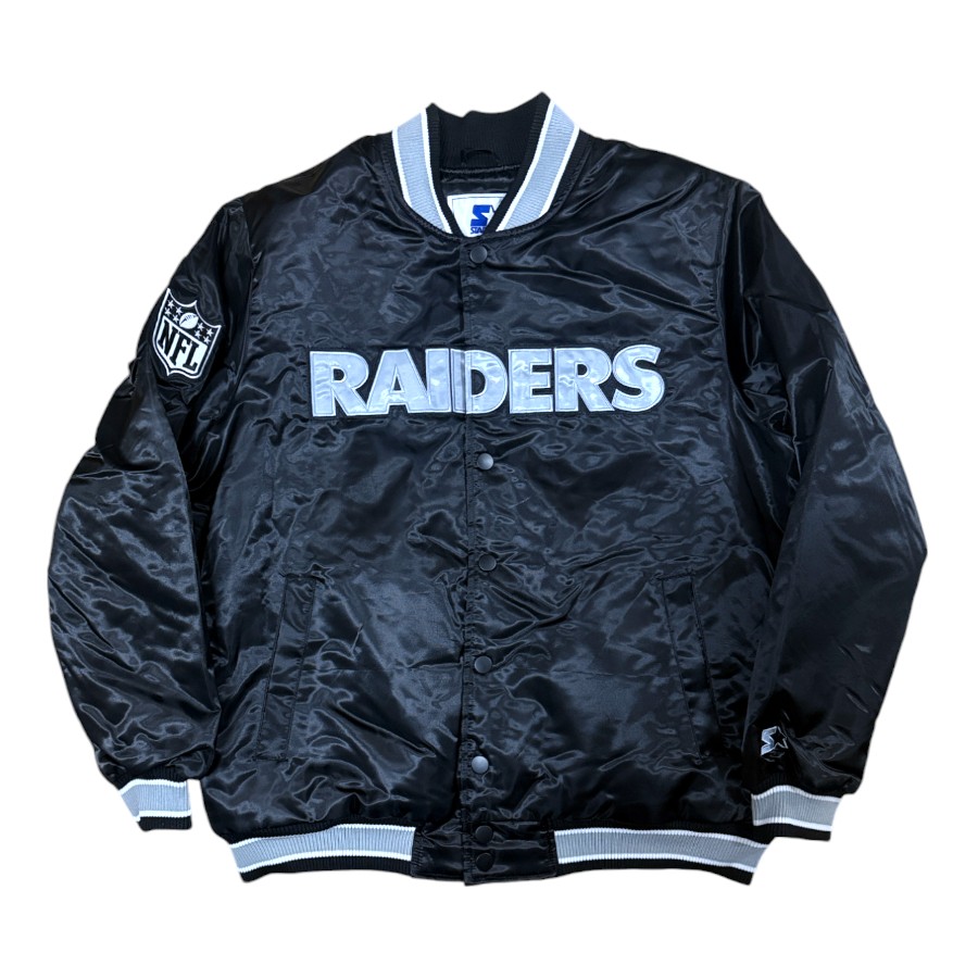 Oakland Raiders スタジャン ブラック レイダース スタジャン メンズ ブラック ボンバージャケット