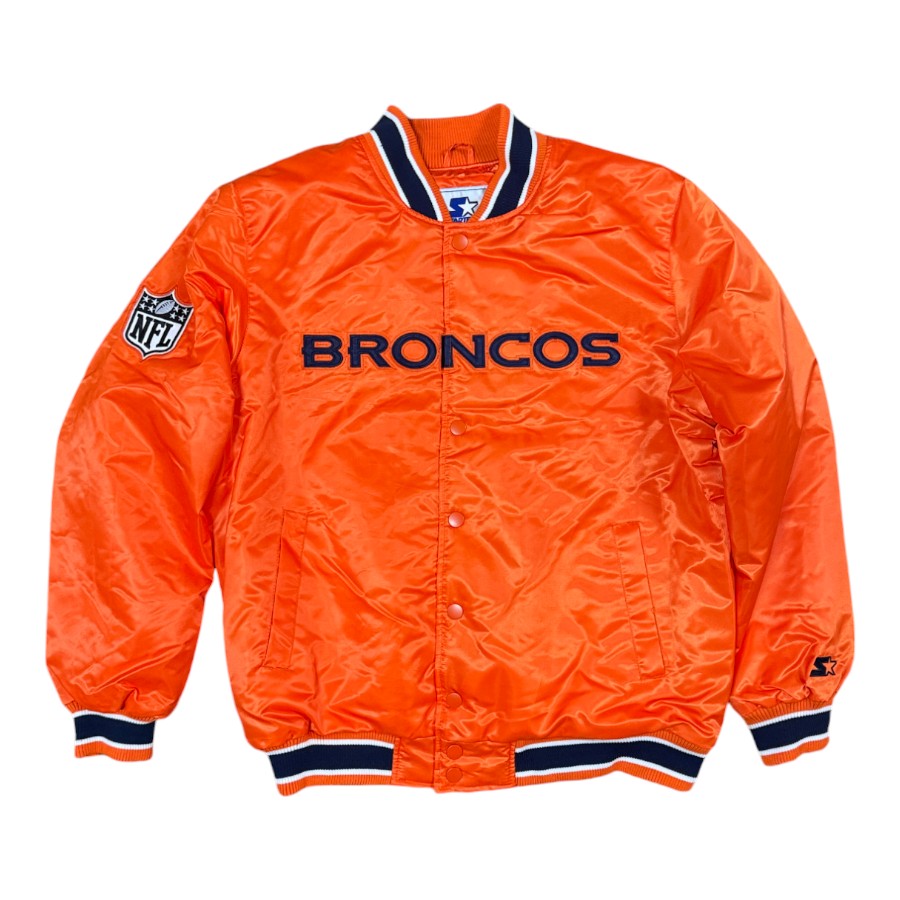 Denver Broncos Orange 2024 Pro Image Exclusive GIII Full Snap Satin Starter Jacket