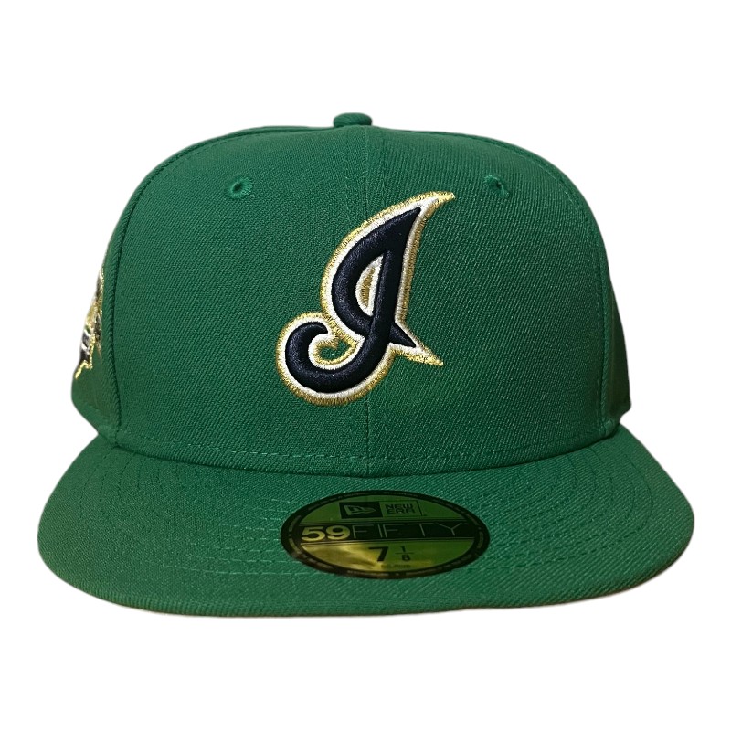 Cleveland Indians Kelly Green Jacobs Field Patch Gray UV New Era 59FIFTY Fitted Hat