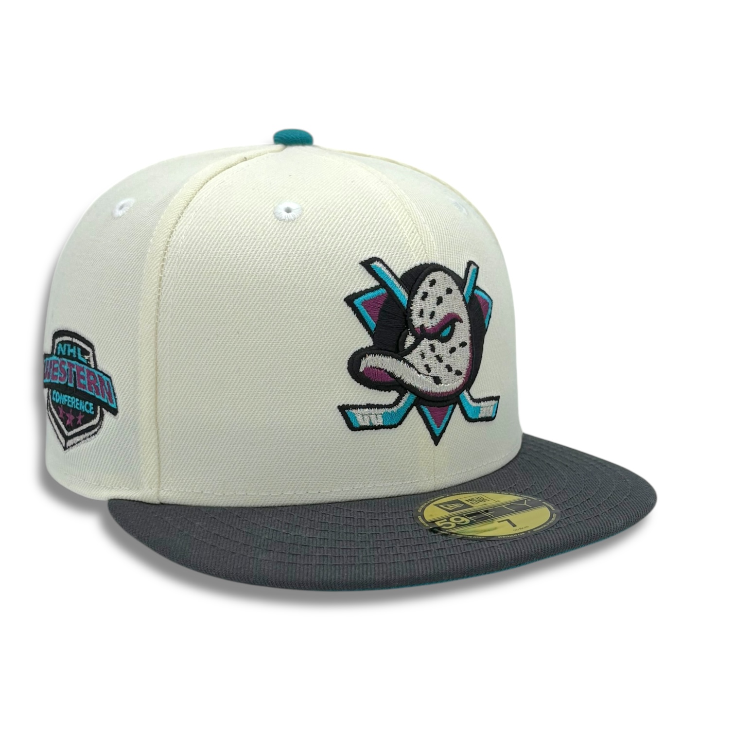 Anaheim Ducks Chrome and Graphite Western Conference Patch Blue UV New Era 59FIFTY Fitted Hat