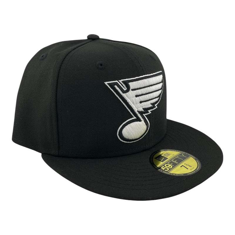St. Louis Blues Black and White Basic Gray UV New Era 59FIFTY Fitted Hat