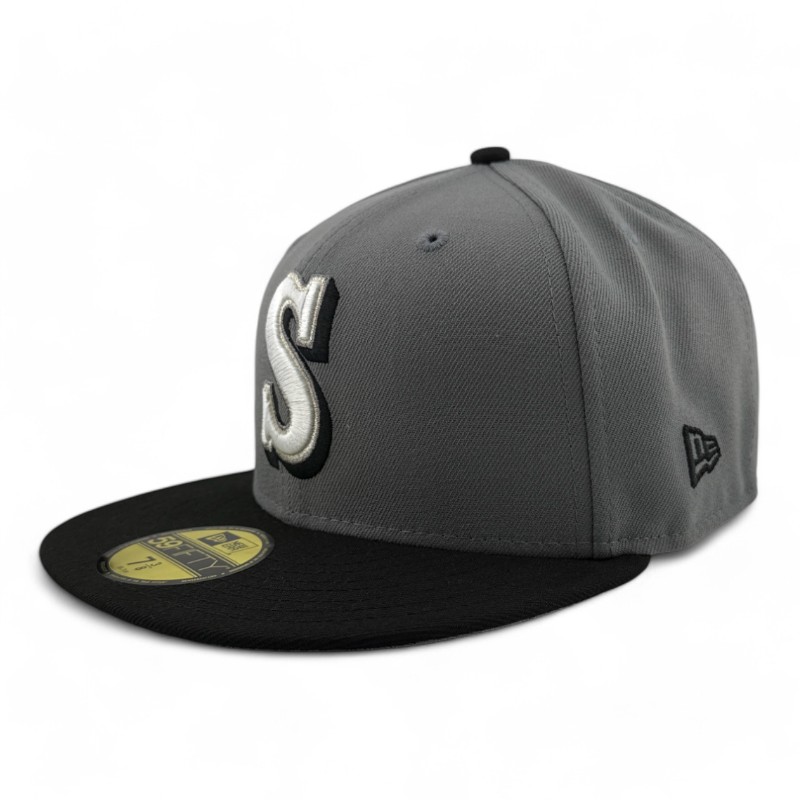 Seattle Mariners Gray and Black 20th Anniversary Patch UV New Era 59FIFTY Fitted Hat