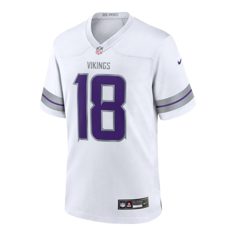 Youth Minnesota Vikings Justin Jefferson White Winter Warrior Alternate Nike Game Jersey