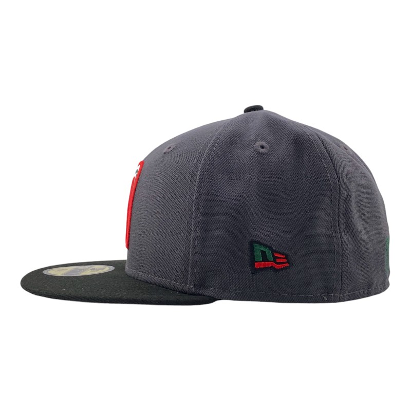 Mexico WBC Graphite and Black Aztec Side Patch Gray UV New Era 59FIFTY Fitted Hat