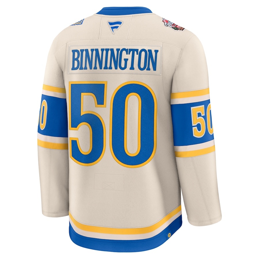 St. Louis Blues Jordan Binnington Cream 2025 NHL Winter Classic Premium Jersey