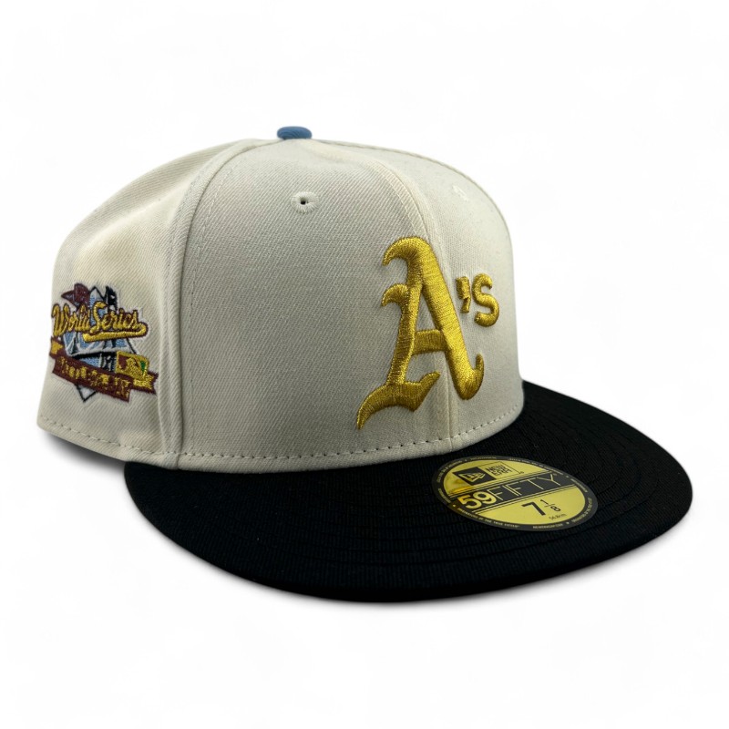 Oakland Athletics Chrome and Black 1989 WS Patch Green UV New Era 59FIFTY Fitted Hat