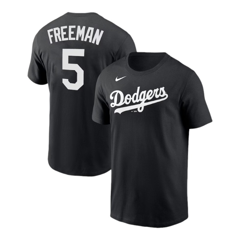 Los Angeles Dodgers Freddie Freeman Nike Black Name & Number Shirt