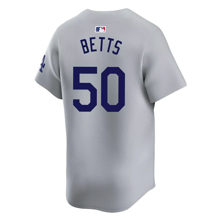 Los Angeles Dodgers Mookie Betts Grey Alternate Road Red Number Nike Limited Player Jersey