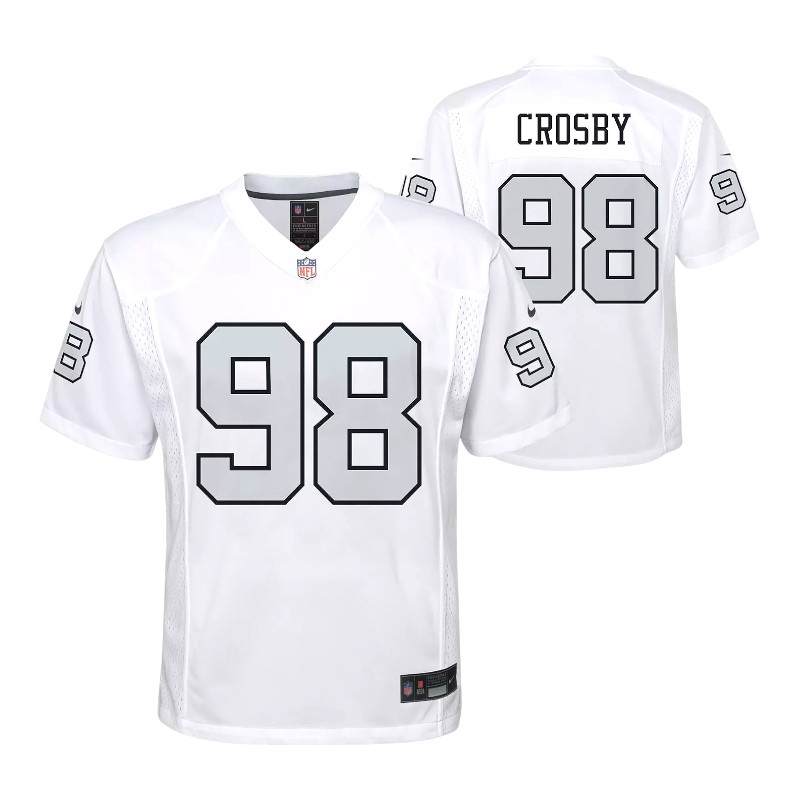 Youth Las Vegas Raiders Maxx Crosby White Color Rush Jersey Nike