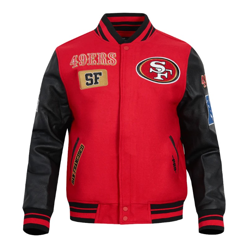 San Francisco 49ers Area Code Pro Standard Rib Wool Varsity Jacket