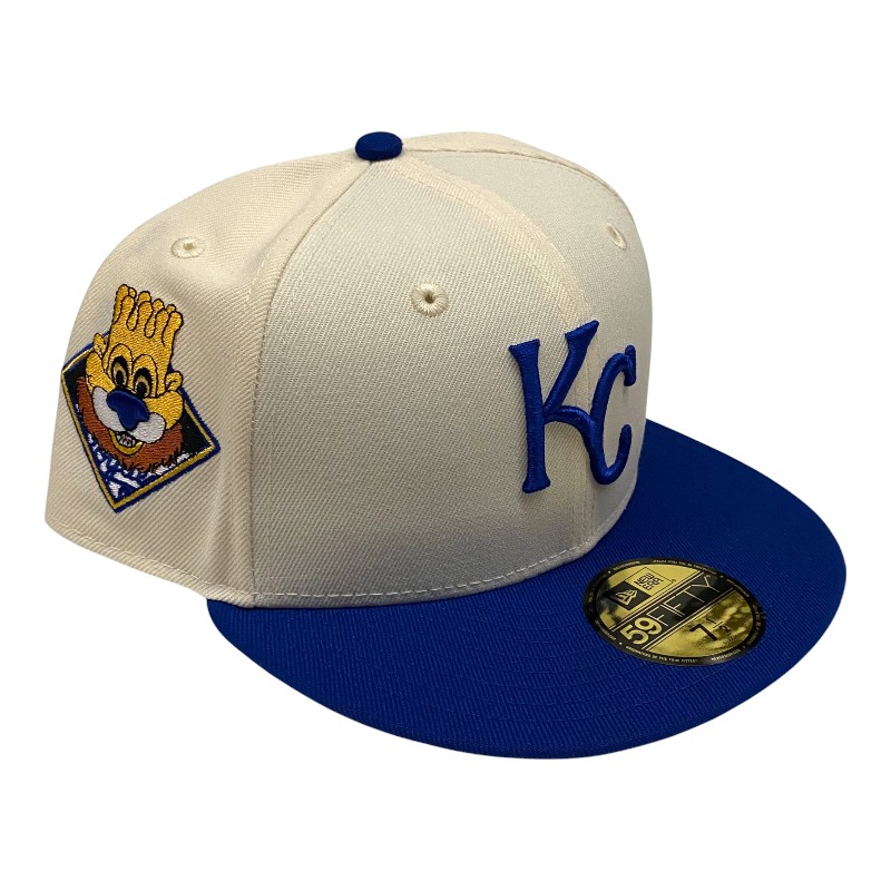 Kansas City Royals Chrome and Royal Blue Slugger Patch Green UV New Era 59FIFTY Fitted Hat