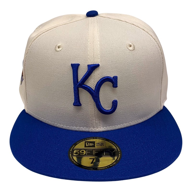 Kansas City Royals Chrome and Royal Blue Slugger Patch Green UV New Era 59FIFTY Fitted Hat